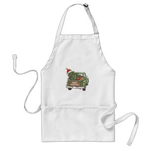 Vintage Christmas Truck Merry Christmas Men Women Standard Apron