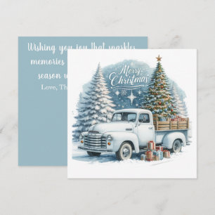 Vintage Christmas Truck – Snowy Night Scene