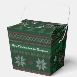 Vintage Christmas Ugly Sweater Party Green Fortune Favour Box