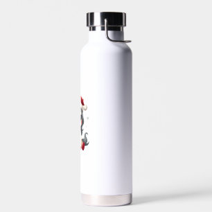 Vintage Christmas Unicorn Girl Cute Holiday Vector Water Bottle