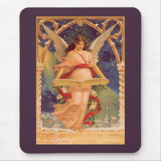 Vintage Christmas, Victorian Angel Reading Bible Mouse Pad