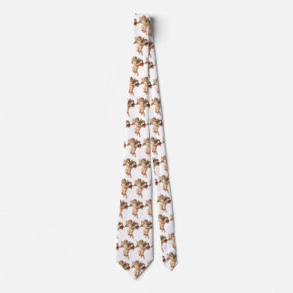Vintage Christmas, Victorian Angel w Floral Wreath Tie