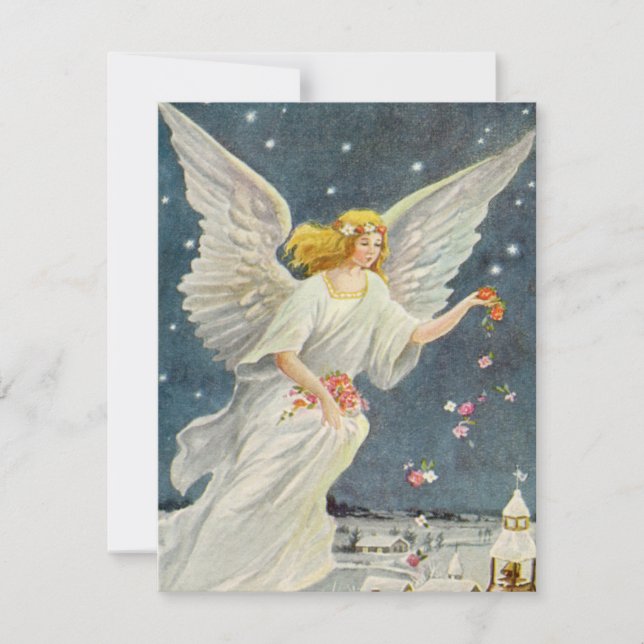 Vintage Christmas Victorian Angels Invitation (Front)