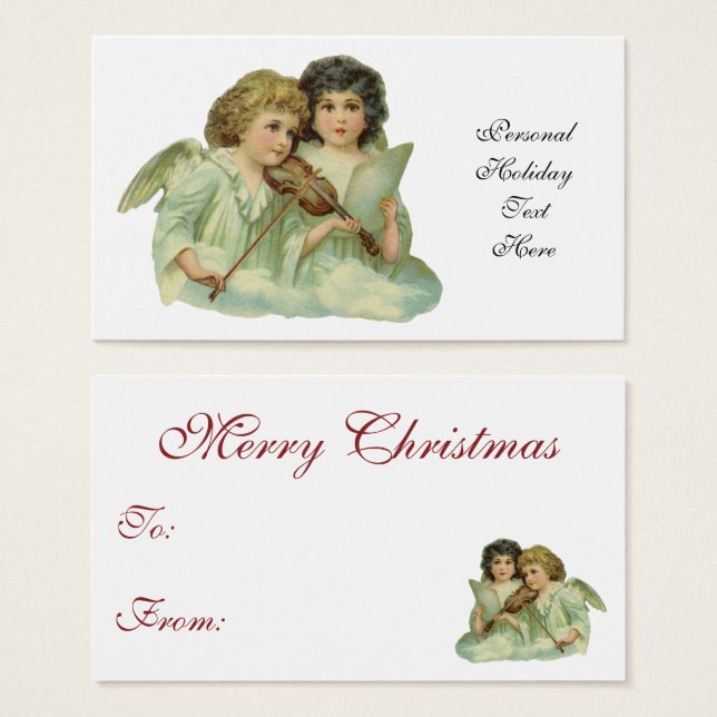 Vintage Christmas, Victorian Angels Music Violin (Front & Back)