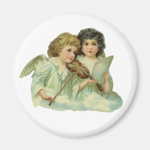 Vintage Christmas, Victorian Angels Music Violin Magnet