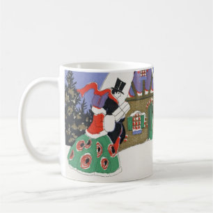 Vintage Christmas, Victorian Couple Going to Party Coffee Mug