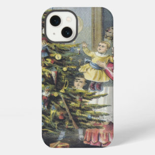 Vintage Christmas, Victorian Family Around Tree iPhone 13 Case