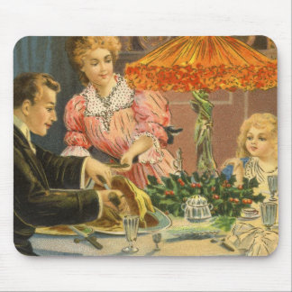 Vintage Christmas, Victorian Family Dinner Mouse Pad