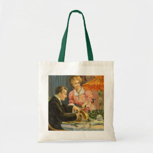 Vintage Christmas, Victorian Family Dinner Tote Bag