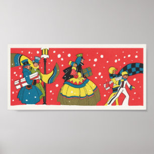 Vintage Christmas, Victorian Family Poster