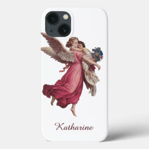 Vintage Christmas, Victorian Guardian Angel iPhone 13 Case