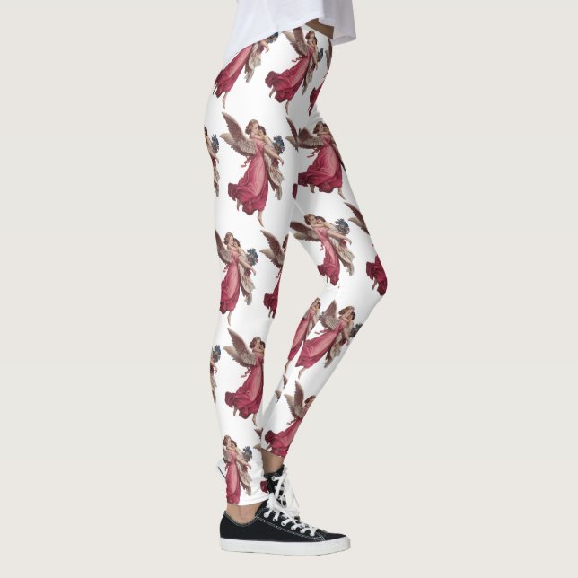 Vintage Christmas, Victorian Guardian Angel Leggings (Right)