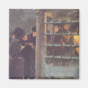 Vintage Christmas, Victorian People at a Party Magnet