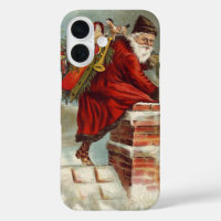 Vintage Christmas Victorian Saint Nicholas on Roof