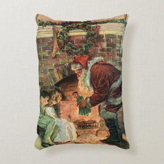 Vintage Christmas, Victorian Santa Claus Children Decorative Cushion