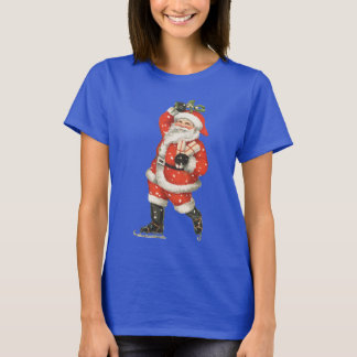 Vintage Christmas Victorian Santa Claus Ice Skater T-Shirt