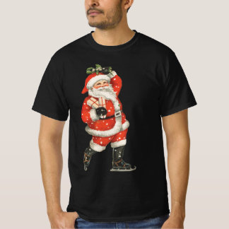Vintage Christmas Victorian Santa Claus Ice Skater T-Shirt