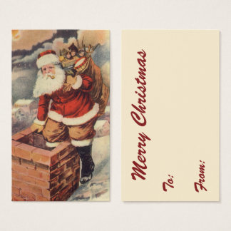Vintage Christmas Victorian Santa Claus in Chimney