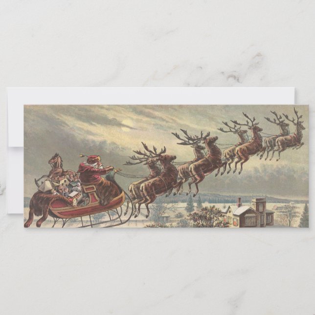 Vintage Christmas Victorian Santa Claus Invitation (Front)