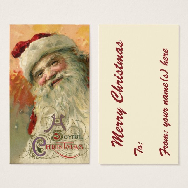 Vintage Christmas, Victorian Santa Claus Portrait (Front & Back)