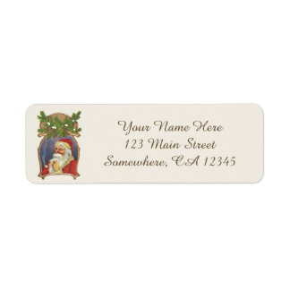 Vintage Christmas, Victorian Santa Claus with Pipe