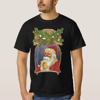 Vintage Christmas, Victorian Santa Claus with Pipe T-Shirt