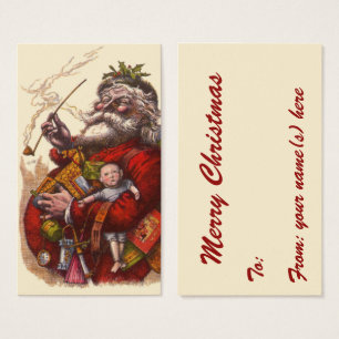 Vintage Christmas, Victorian Santa Claus With Toys