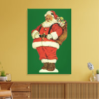 Vintage Christmas, Victorian Santa Claus with Toys