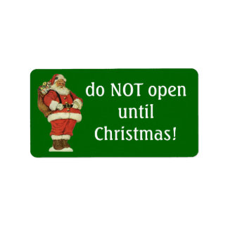 Vintage Christmas, Victorian Santa Claus with Toys Label