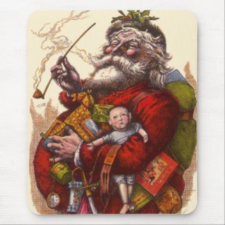 Vintage Christmas, Victorian Santa Claus With Toys Mouse Pad