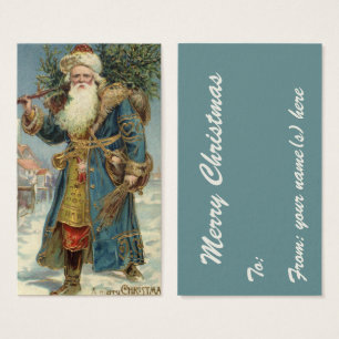 Vintage Christmas, Victorian Santa Claus with Tree