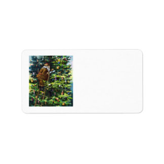 Vintage Christmas, Victorian Santa Claus with Tree Label