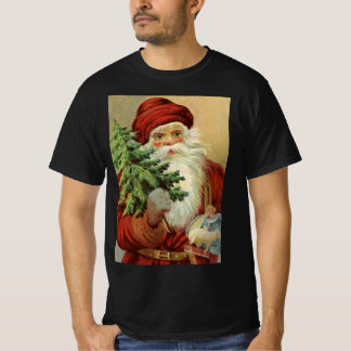 Vintage Christmas, Victorian Santa Claus with Tree T-Shirt