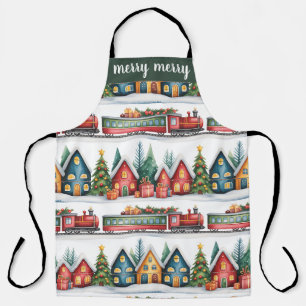 Vintage Christmas Village Apron - Custom