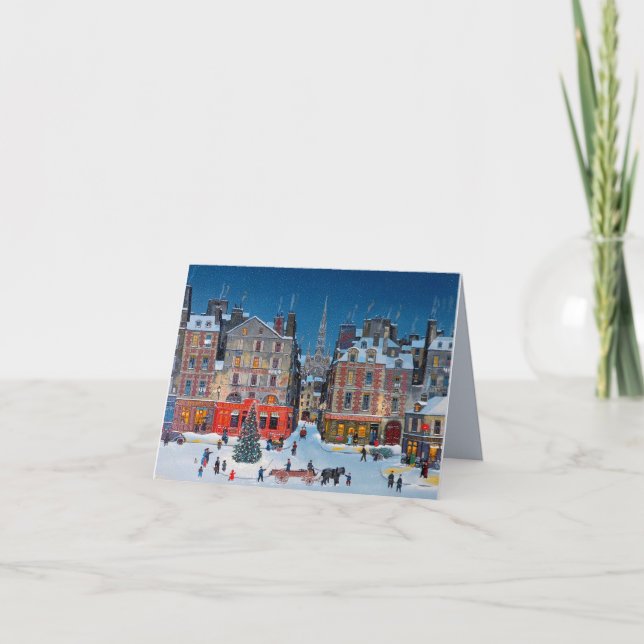 Vintage Christmas Village Card (Front)