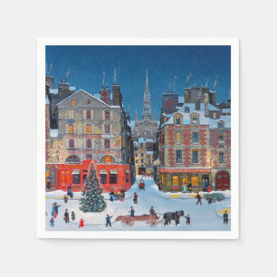 Vintage Christmas Village Napkin