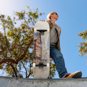 Vintage Christmas Village Street Holiday Skateboard