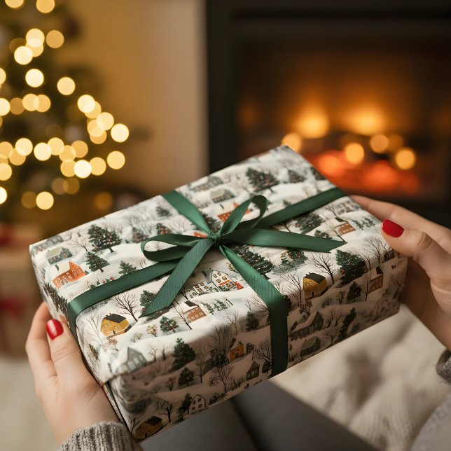 Vintage Christmas Village Wrapping Paper (Creator Uploaded)