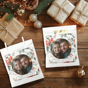 Vintage Christmas Wedding Floral with Romantic Pic Favour Bags