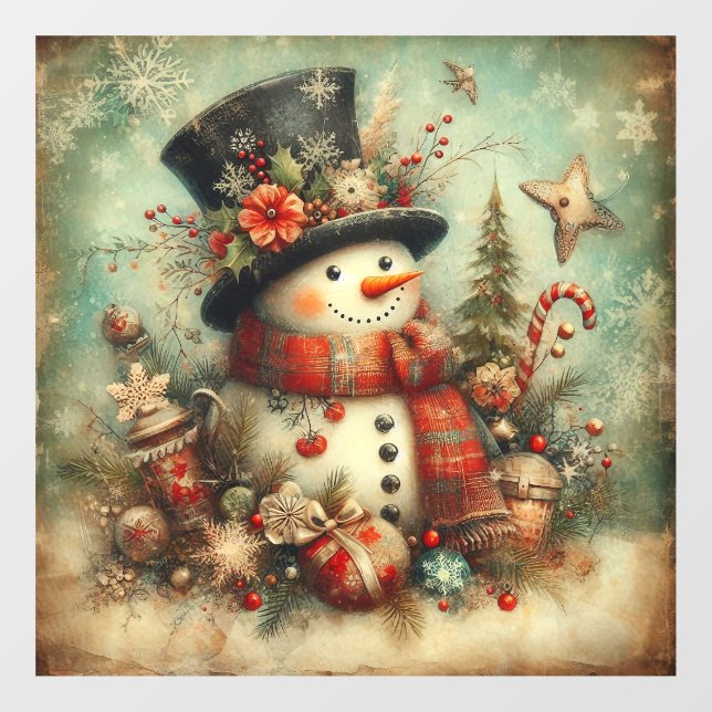 Vintage Christmas Window Cling (Sheet)