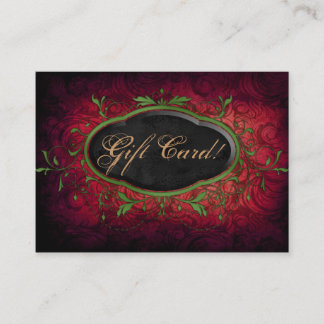 Vintage Christmas Wine Gift Certificate Leaves