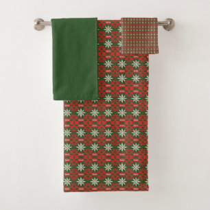 Vintage Christmas/winter patterned  Bath Towel Set