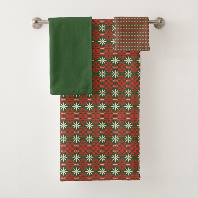 Vintage Christmas/winter patterned  Bath Towel Set (Insitu)