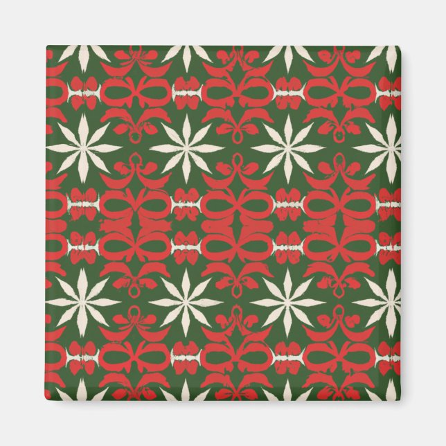 Vintage Christmas/winter patterned  Magnet (Front)