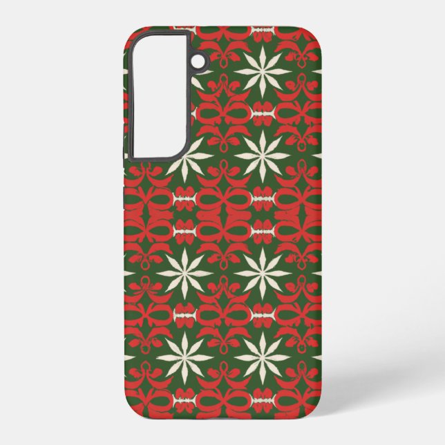 Vintage Christmas/winter patterned  Samsung Galaxy S22+ Case (Back)