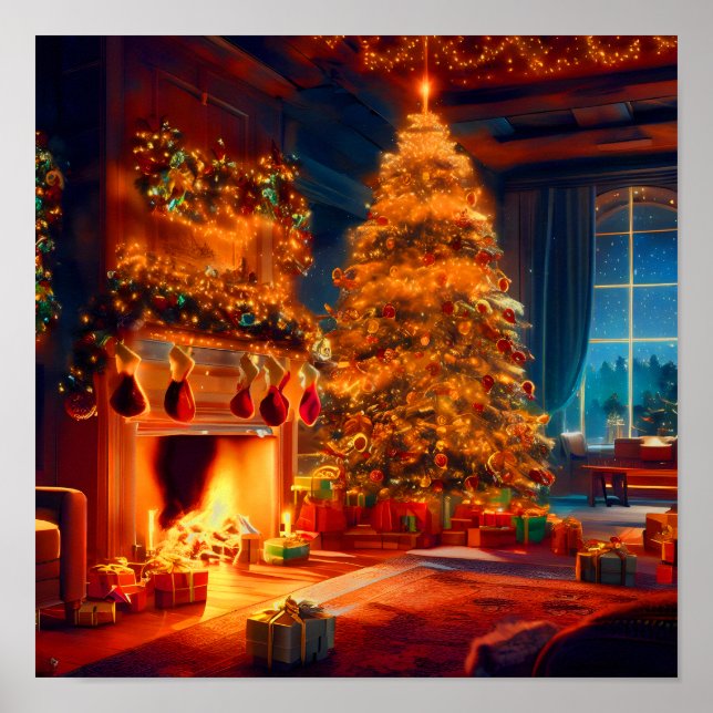 Vintage Christmas Winter Poster (Front)