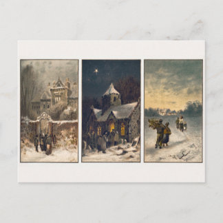 Vintage Christmas Winter Scenes (1865–1899) Holiday Postcard