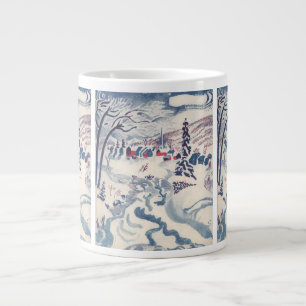 Vintage Christmas, Winter Village Snowscape Snow Large Coffee Mug