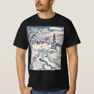 Vintage Christmas, Winter Village Snowscape Snow T-Shirt