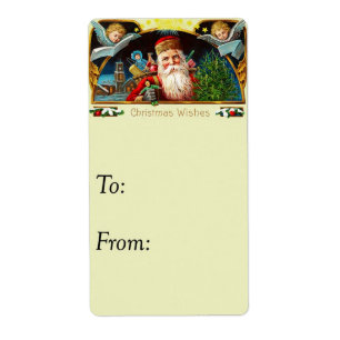 Vintage Christmas Wishes Gift Tag